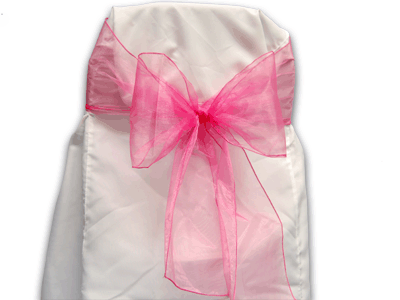 Hot Pink - Organza Chair Sash - ( Pack of 10 Piece - 8 inches x 108 inches )