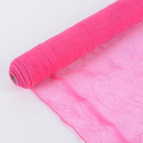 Fuchsia Crinkle Organza Fabrics 24x10 Yards