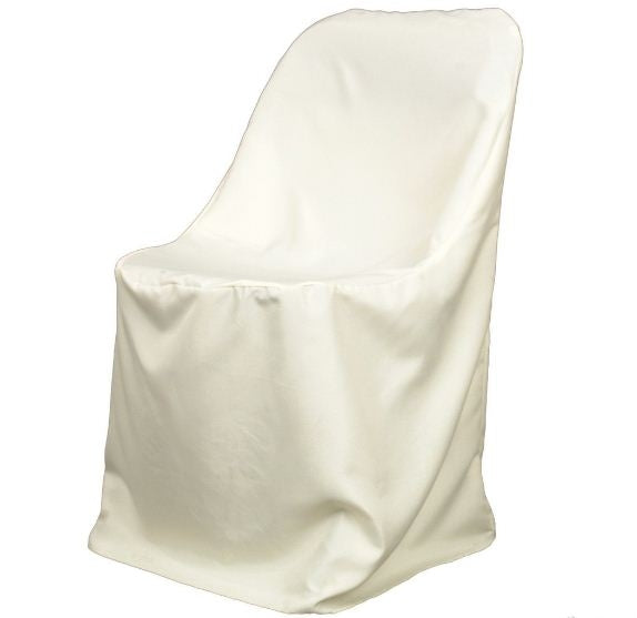 Ivory Poly Folding Chair Covers