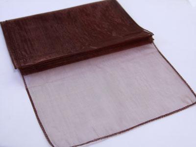 Chocolate - Organza Table Runners - ( 14 inch x 108 inches )